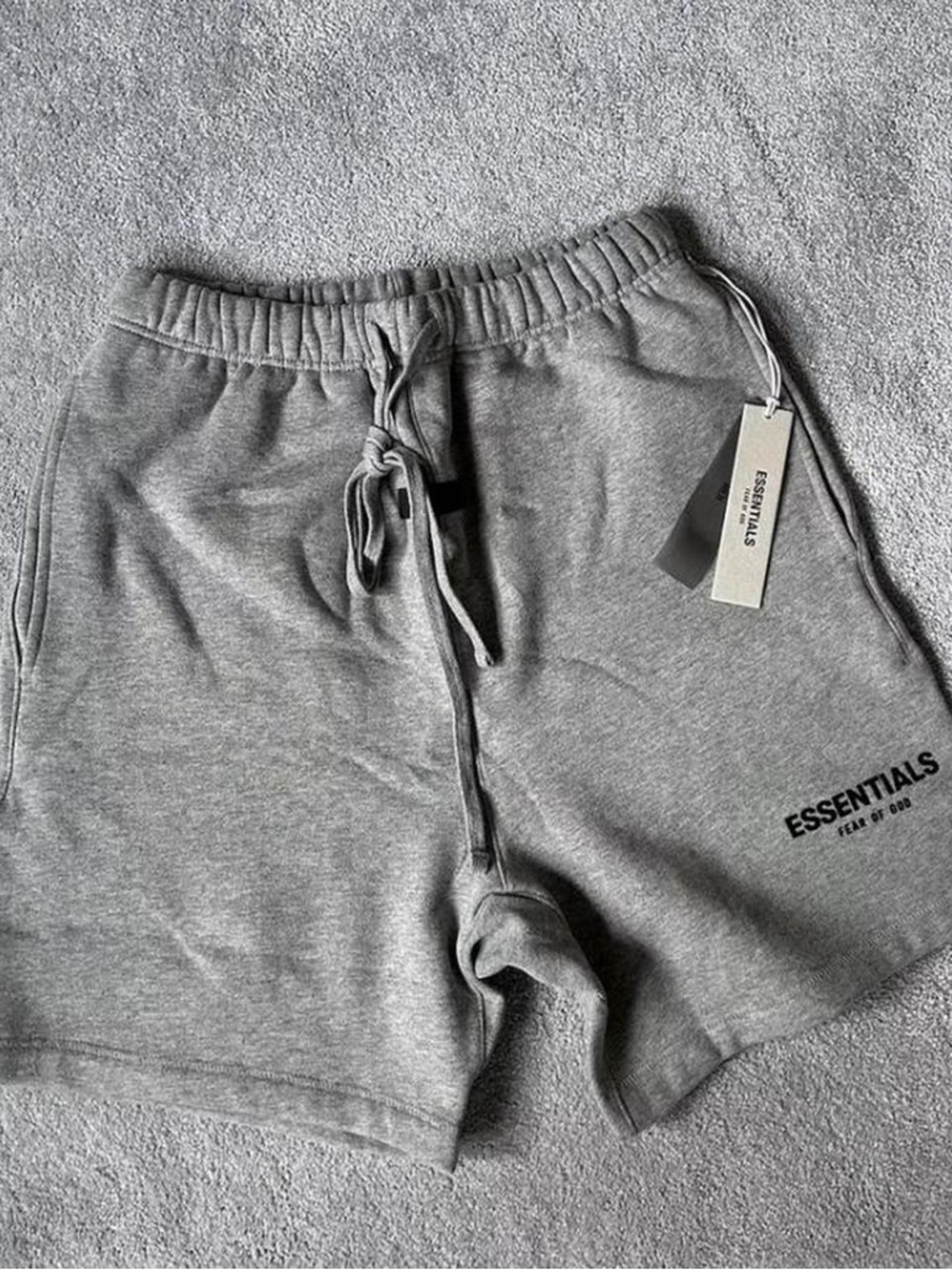 Essentials Men’s Gray Athletic Sweat Shorts with Drawstring